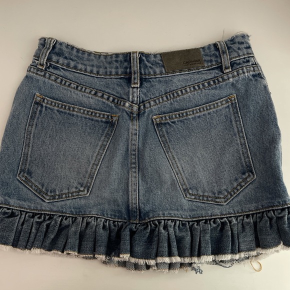 Carmar Dresses & Skirts - CARMAR mini jean skirt with ruffle bottom